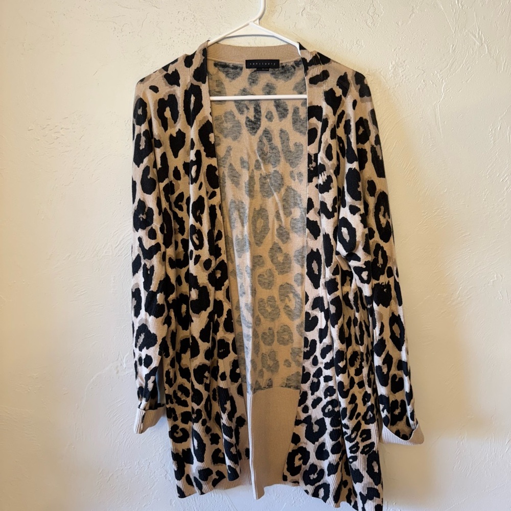 Leopard Print Sweater Cardigan